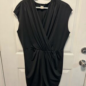 VENUS Black Draped Mini Dress